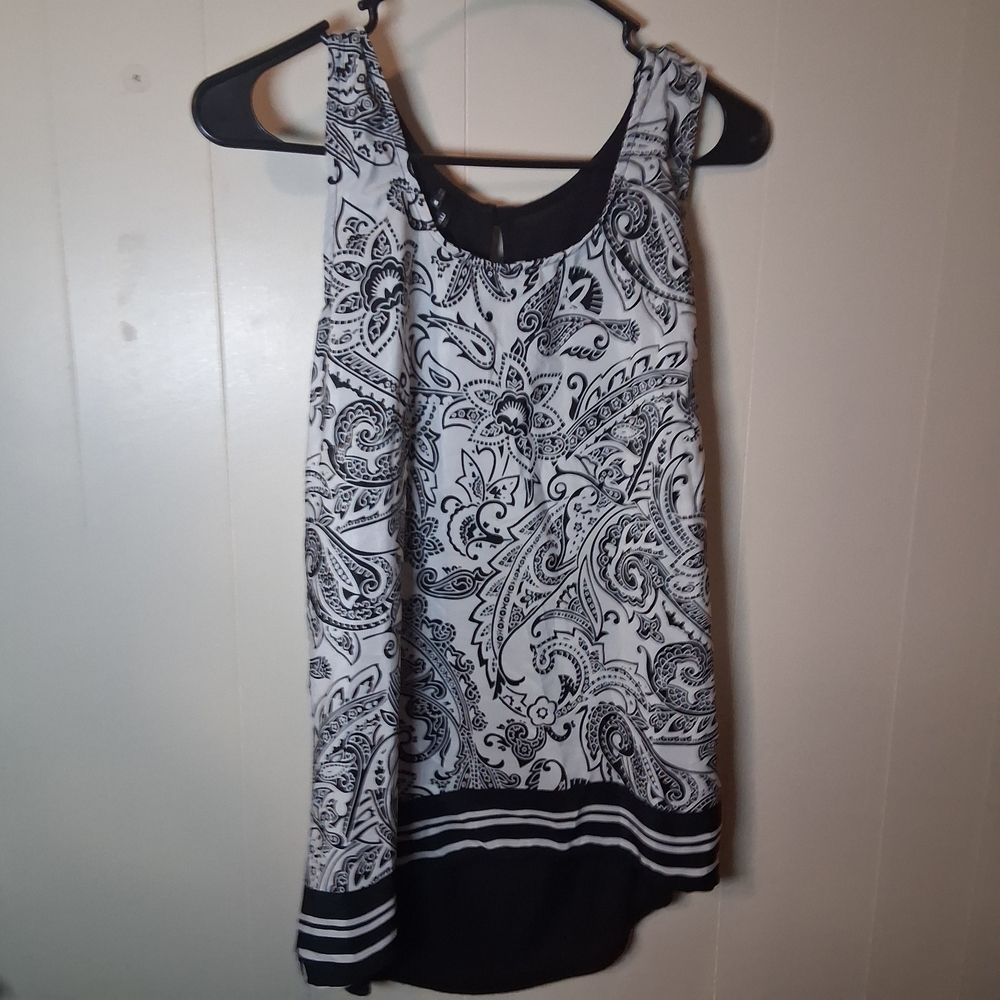 Maurices Black and White Paisley Blouse